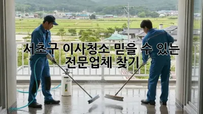 서초구 이사청소: 믿을 수 있는 전문업체 찾기